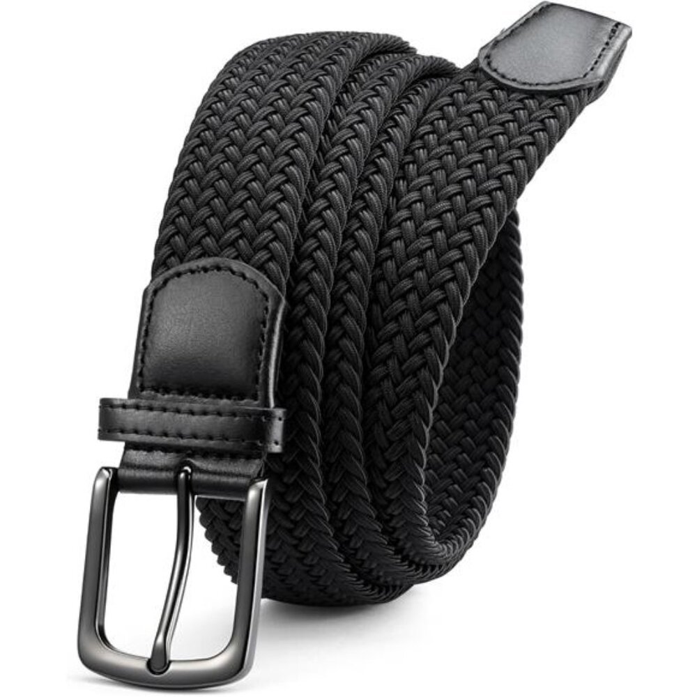 Mens Belt - Braided Stretch Golf Belt for Men 1 3/8"- Gift for Golf Pants Casual